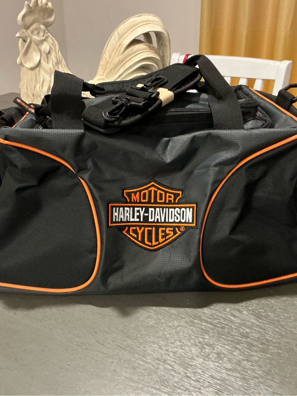Harley-Davidson Black with Orange Trim Duffel